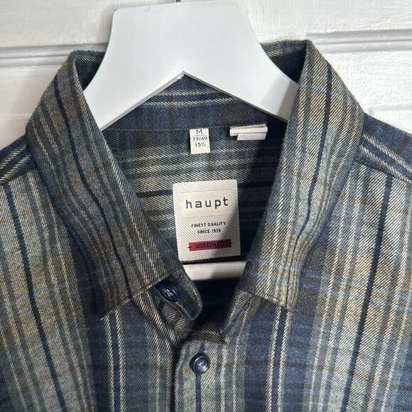 Haupt Germany Men’s Modern Fit Long-sleeve Button-front Shirt M-308 Sz M 15-1/2” - Picture 2 of 7